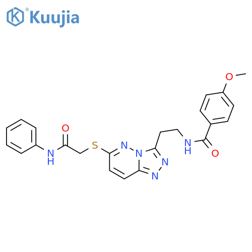 4-methoxy-N-2-(6-{(phenylcarbamoyl)methylsulfanyl}-1,2,4triazolo4,3-bpyridazin-3-yl)ethylbenzamide structure