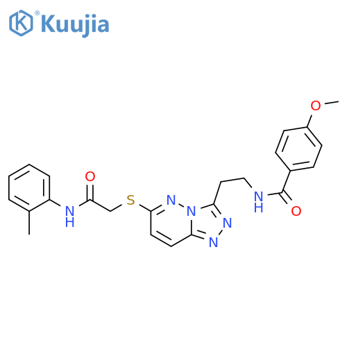 4-methoxy-N-{2-6-({(2-methylphenyl)carbamoylmethyl}sulfanyl)-1,2,4triazolo4,3-bpyridazin-3-ylethyl}benzamide structure