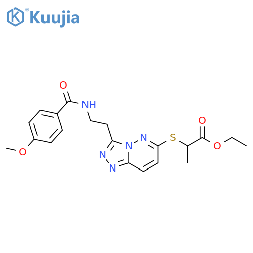 ethyl 2-(3-{2-(4-methoxyphenyl)formamidoethyl}-1,2,4triazolo4,3-bpyridazin-6-yl)sulfanylpropanoate structure