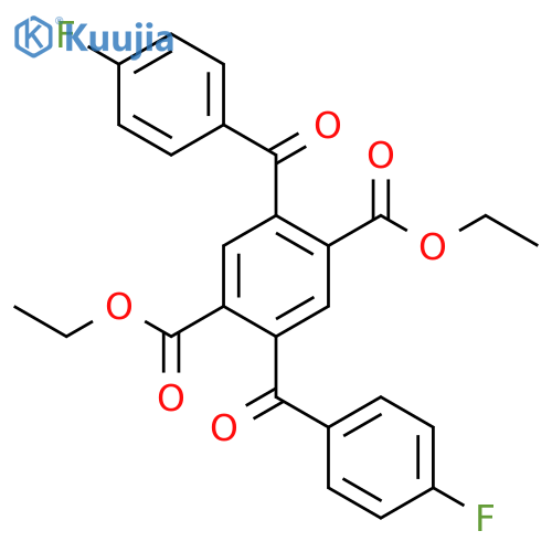 1,4-Benzenedicarboxylic acid, 2,5-bis(4-fluorobenzoyl)-, diethyl ester structure