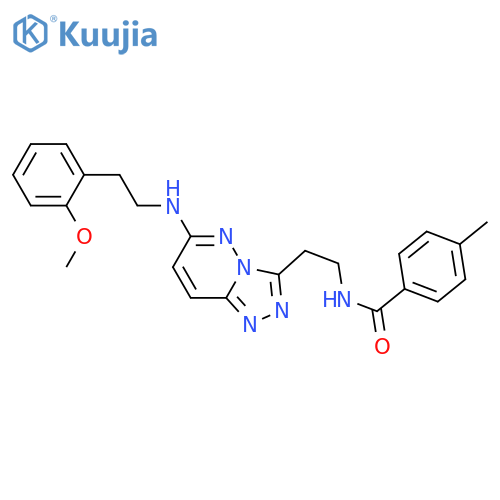 N-2-(6-{2-(2-methoxyphenyl)ethylamino}-1,2,4triazolo4,3-bpyridazin-3-yl)ethyl-4-methylbenzamide structure