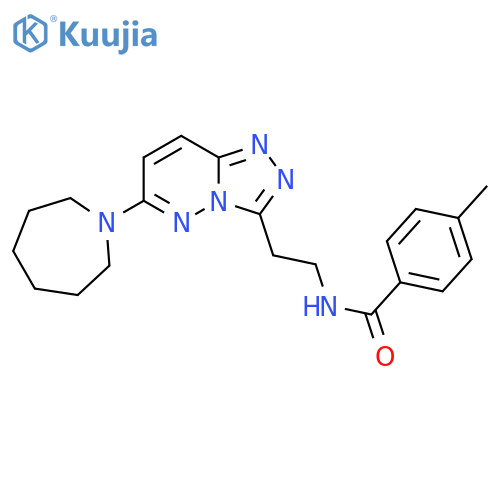 N-{2-6-(azepan-1-yl)-1,2,4triazolo4,3-bpyridazin-3-ylethyl}-4-methylbenzamide structure