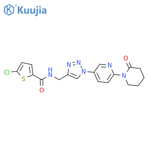 2-Thiophenecarboxamide,5-chloro-N-[[1-[6-(2-oxo-1-piperidinyl)-3-pyridinyl]-1H-1,2,3-triazol-4-yl]methyl]- structure