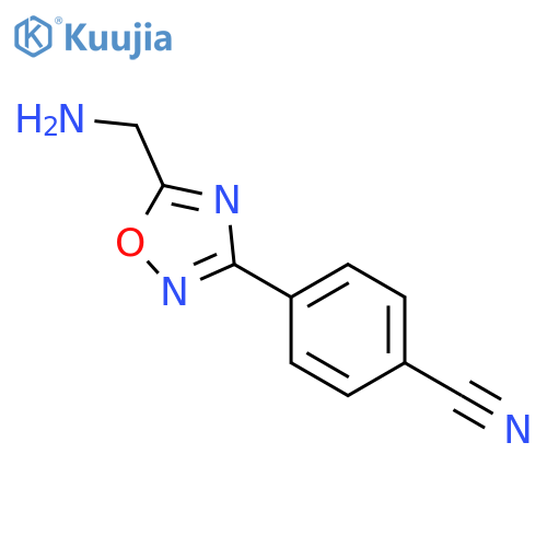 Benzonitrile, 4-[5-(aminomethyl)-1,2,4-oxadiazol-3-yl]- structure