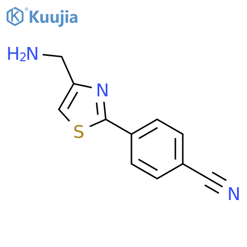 Benzonitrile, 4-[4-(aminomethyl)-2-thiazolyl]- structure