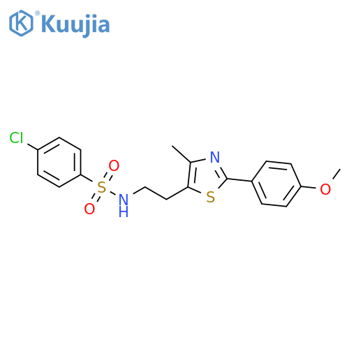 4-chloro-N-{2-2-(4-methoxyphenyl)-4-methyl-1,3-thiazol-5-ylethyl}benzene-1-sulfonamide structure