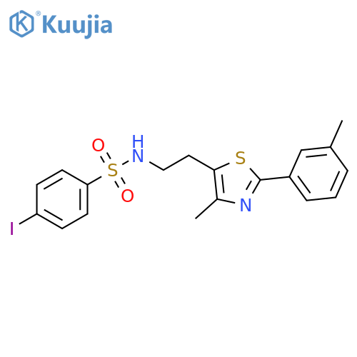 4-iodo-N-{2-4-methyl-2-(3-methylphenyl)-1,3-thiazol-5-ylethyl}benzene-1-sulfonamide structure
