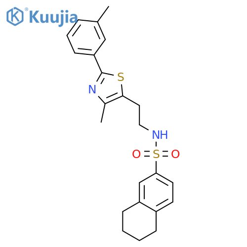 N-{2-4-methyl-2-(3-methylphenyl)-1,3-thiazol-5-ylethyl}-5,6,7,8-tetrahydronaphthalene-2-sulfonamide structure