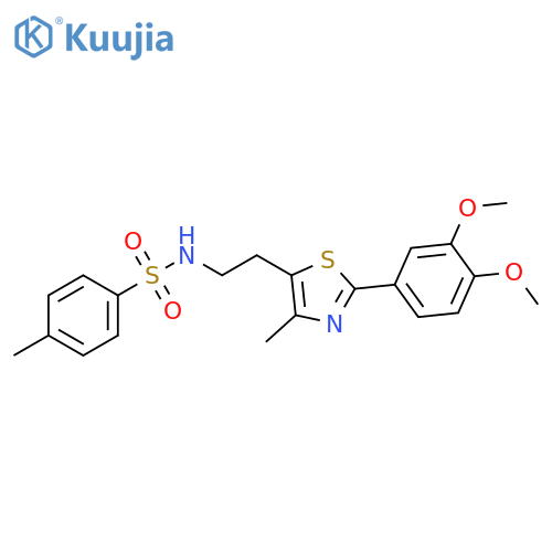 N-{2-2-(3,4-dimethoxyphenyl)-4-methyl-1,3-thiazol-5-ylethyl}-4-methylbenzene-1-sulfonamide structure