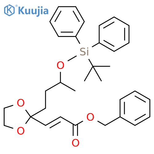 2-Propenoic acid, 3-[2-[3-[[(1,1-dimethylethyl)diphenylsilyl]oxy]butyl]-1,3-dioxolan-2-yl]-, phenylmethyl ester, (E)- (9CI) structure