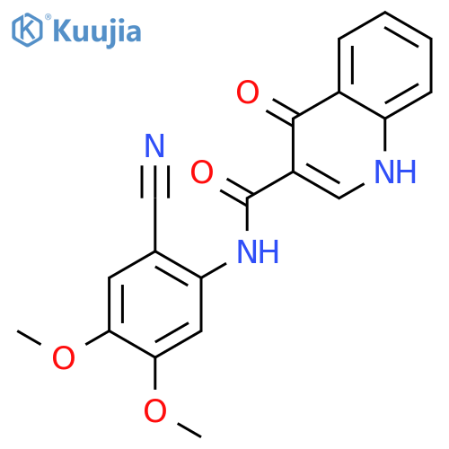 3-Quinolinecarboxamide,N-(2-cyano-4,5-dimethoxyphenyl)-1,4-dihydro-4-oxo- structure