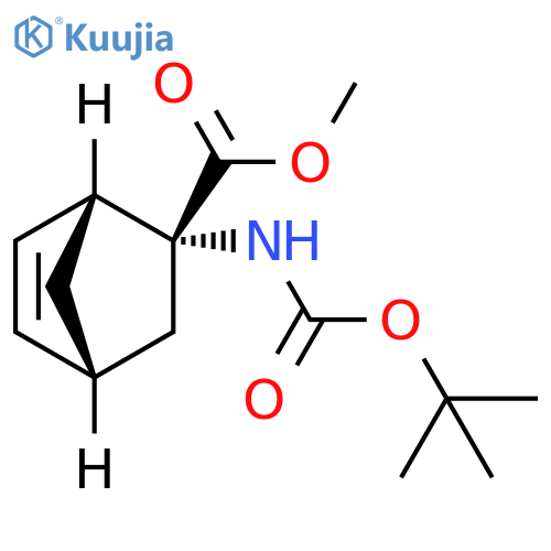 Bicyclo[2.2.1]hept-5-ene-2-carboxylic acid,2-[[(1,1-dimethylethoxy)carbonyl]amino]-, methyl ester, (1R,2R,4R)-rel- structure