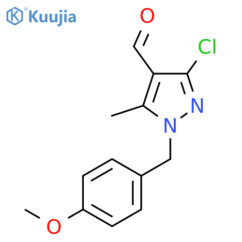 3-chloro-1-(4-methoxyphenyl)methyl-5-methyl-1H-pyrazole-4-carbaldehyde structure