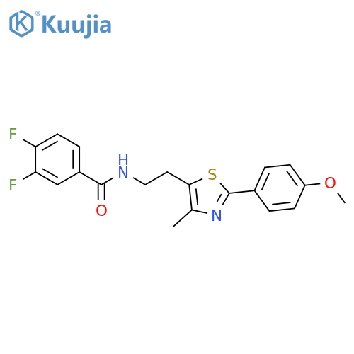 3,4-difluoro-N-{2-2-(4-methoxyphenyl)-4-methyl-1,3-thiazol-5-ylethyl}benzamide structure