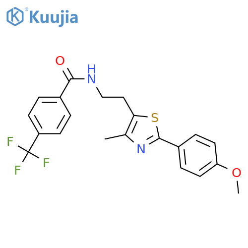 N-{2-2-(4-methoxyphenyl)-4-methyl-1,3-thiazol-5-ylethyl}-4-(trifluoromethyl)benzamide structure