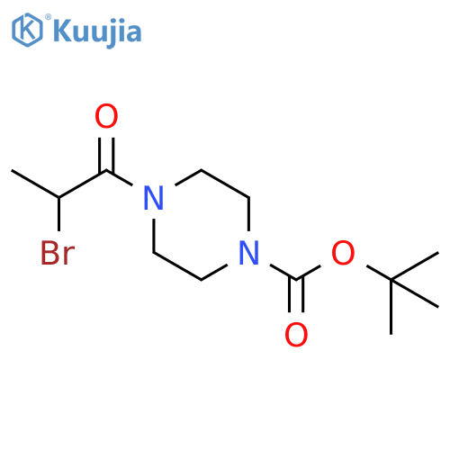 1-Piperazinecarboxylic acid, 4-(2-bromo-1-oxopropyl)-,1,1-dimethylethyl ester structure