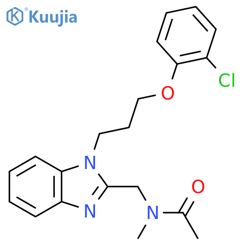 N-({1-3-(2-chlorophenoxy)propyl-1H-1,3-benzodiazol-2-yl}methyl)-N-methylacetamide structure