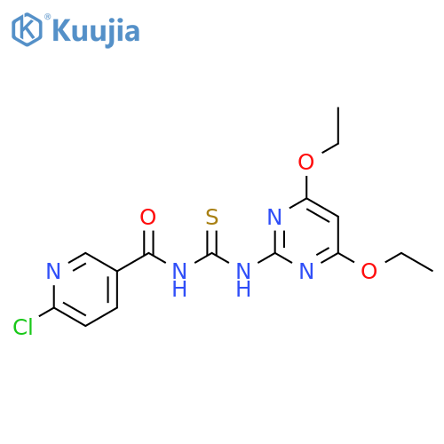 3-Pyridinecarboxamide,6-chloro-N-[[(4,6-diethoxy-2-pyrimidinyl)amino]thioxomethyl]- structure