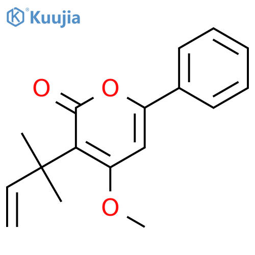 3-(1,1-Dimethyl-2-propenyl)-4-methoxy-6-phenyl-2H-pyran-2-one structure