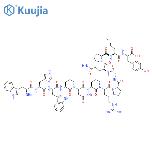 L-Tyrosine, L-tryptophyl-L-histidyl-L-tryptophyl-L-leucyl-L-asparaginyl-L-leucyl-L-arginyl-L-prolylglycyl-L-glutaminyl-L-prolyl-L-methionyl- (9CI) structure