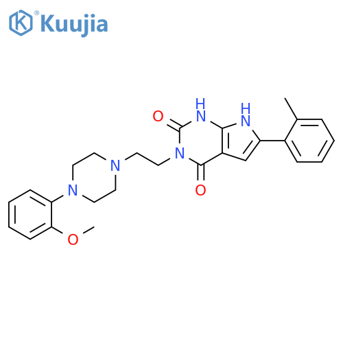 1H-Pyrrolo[2,3-d]pyrimidine-2,4(3H,7H)-dione,3-[2-[4-(2-methoxyphenyl)-1-piperazinyl]ethyl]-6-(2-methylphenyl)- structure
