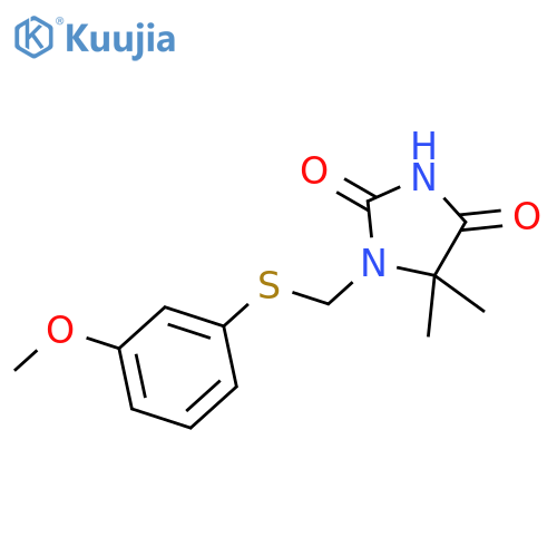 2,4-Imidazolidinedione, 1-[[(3-methoxyphenyl)thio]methyl]-5,5-dimethyl- structure