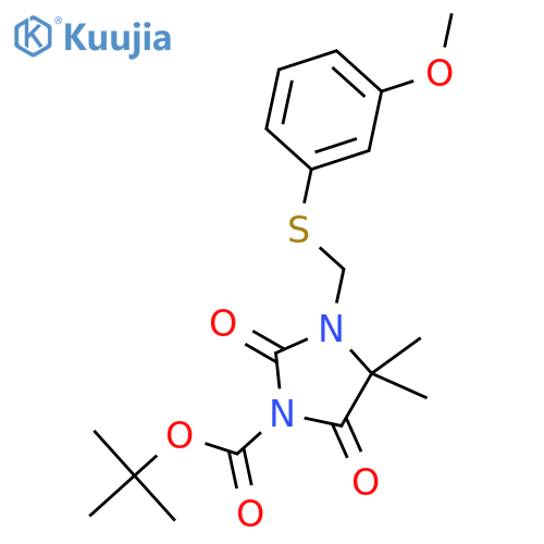 1-Imidazolidinecarboxylic acid,3-[[(3-methoxyphenyl)thio]methyl]-4,4-dimethyl-2,5-dioxo-,1,1-dimethylethyl ester structure