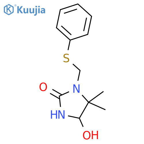 2-Imidazolidinone, 4-hydroxy-5,5-dimethyl-1-[(phenylthio)methyl]- structure