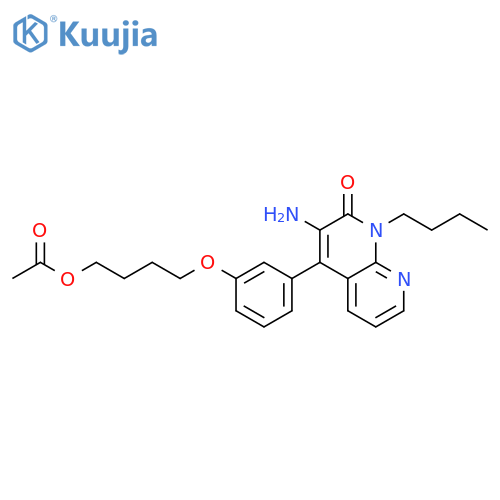 1,8-Naphthyridin-2(1H)-one,4-[3-[4-(acetyloxy)butoxy]phenyl]-3-amino-1-butyl- structure