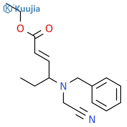 2-Hexenoic acid, 4-[(cyanomethyl)(phenylmethyl)amino]-, ethyl ester,(2E,4S)- structure