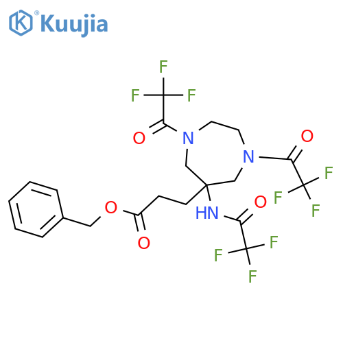 1H-1,4-Diazepine-6-propanoic acid,hexahydro-1,4-bis(trifluoroacetyl)-6-[(trifluoroacetyl)amino]-,phenylmethyl ester structure