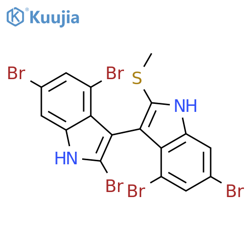 3,3'-Bi-1H-indole, 2,4,4',6,6'-pentabromo-2'-(methylthio)- structure