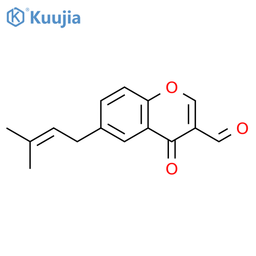 4H-1-Benzopyran-3-carboxaldehyde, 6-(3-methyl-2-butenyl)-4-oxo- structure