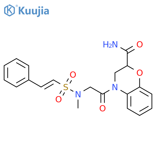 2H-1,4-Benzoxazine-2-carboxamide, 3,4-dihydro-4-[2-[methyl[(2-phenylethenyl)sulfonyl]amino]acetyl]- structure