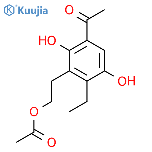 Ethanone, 1-[3-[2-(acetyloxy)ethyl]-4-ethyl-2,5-dihydroxyphenyl]- structure
