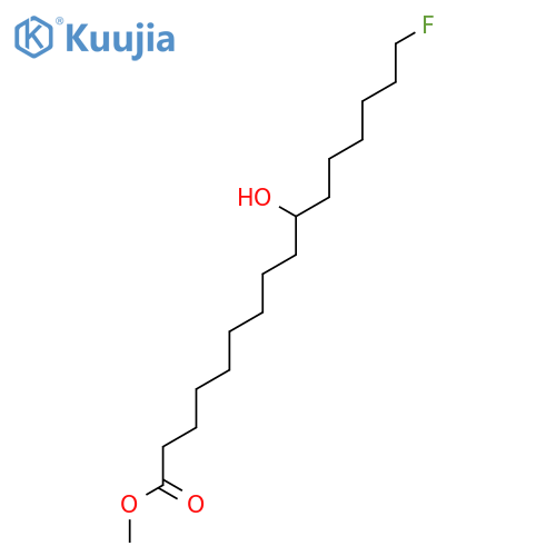 Hexadecanoic acid, 16-fluoro-10-hydroxy-, methyl ester structure
