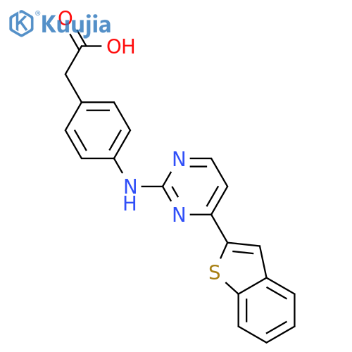 Benzeneacetic acid, 4-[(4-benzo[b]thien-2-yl-2-pyrimidinyl)amino]- structure