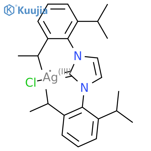 1,3-Bis[2,6-di(propan-2-yl)phenyl]imidazole;chlorosilver structure