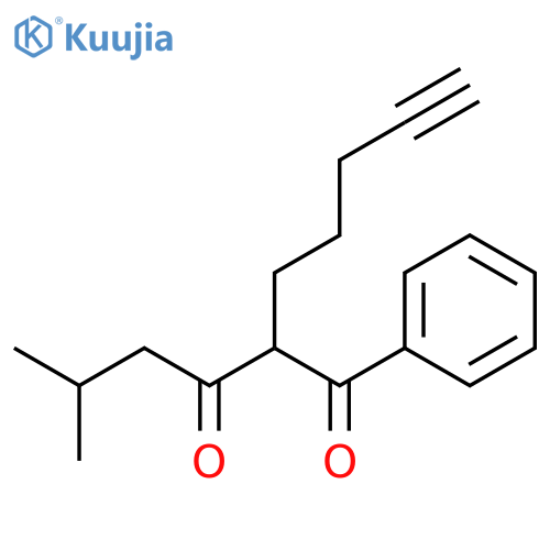 1,3-Hexanedione, 5-methyl-2-(4-pentynyl)-1-phenyl- structure