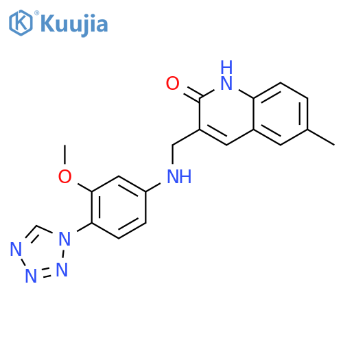 2(1H)-Quinolinone,3-[[[3-methoxy-4-(1H-tetrazol-1-yl)phenyl]amino]methyl]-6-methyl- structure