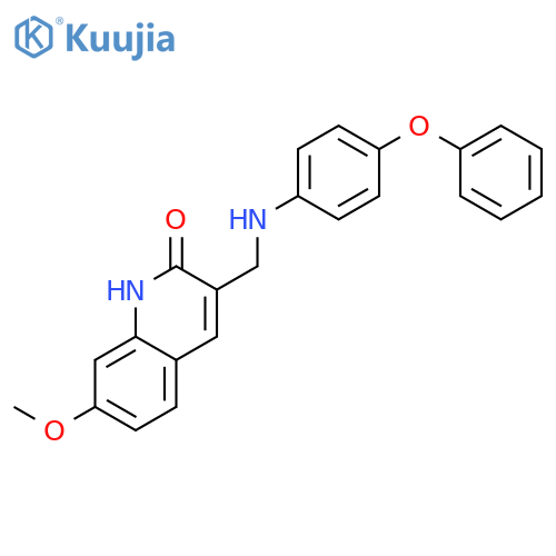 2(1H)-Quinolinone, 7-methoxy-3-[[(4-phenoxyphenyl)amino]methyl]- structure