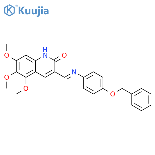 2(1H)-Quinolinone,5,6,7-trimethoxy-3-[[[4-(phenylmethoxy)phenyl]imino]methyl]- structure