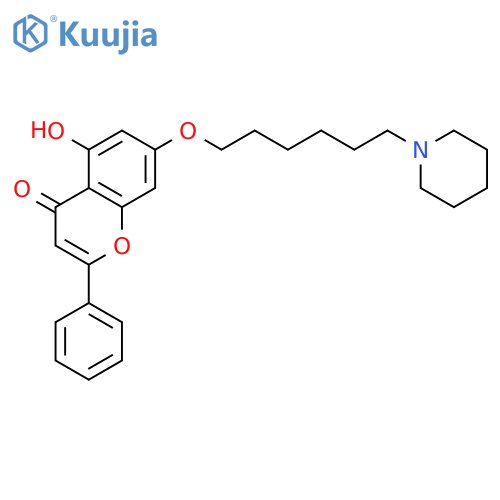 4H-1-Benzopyran-4-one,5-hydroxy-2-phenyl-7-[[6-(1-piperidinyl)hexyl]oxy]- structure