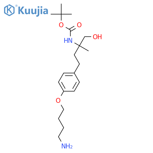 Carbamic acid,[(1R)-3-[4-(4-aminobutoxy)phenyl]-1-(hydroxymethyl)-1-methylpropyl]-,1,1-dimethylethyl ester structure