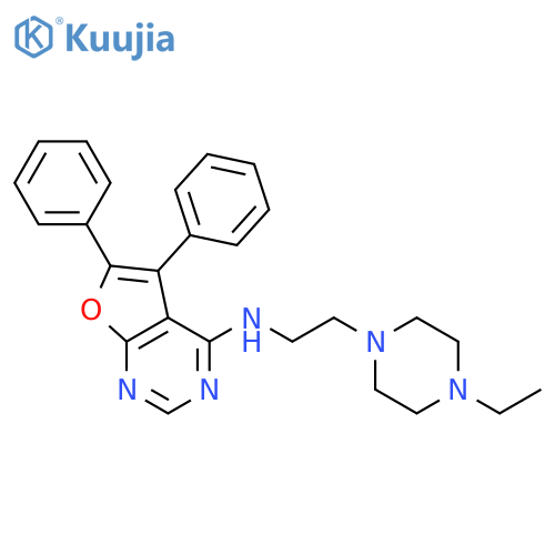 Furo[2,3-d]pyrimidin-4-amine,N-[2-(4-ethyl-1-piperazinyl)ethyl]-5,6-diphenyl- structure