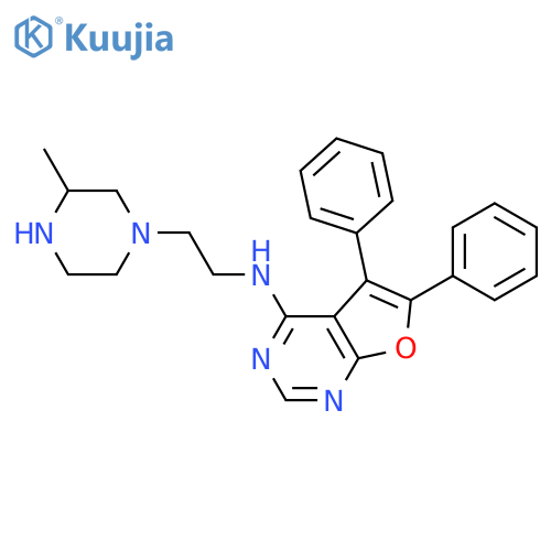 Furo[2,3-d]pyrimidin-4-amine,N-[2-[(3R)-3-methyl-1-piperazinyl]ethyl]-5,6-diphenyl- structure