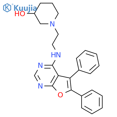 3-Piperidinol, 1-[2-[(5,6-diphenylfuro[2,3-d]pyrimidin-4-yl)amino]ethyl]- structure