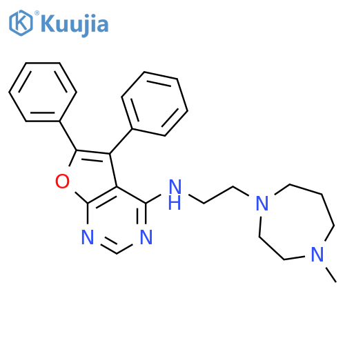 Furo[2,3-d]pyrimidin-4-amine,N-[2-(hexahydro-4-methyl-1H-1,4-diazepin-1-yl)ethyl]-5,6-diphenyl- structure
