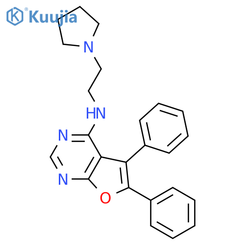 Furo[2,3-d]pyrimidin-4-amine, 5,6-diphenyl-N-[2-(1-pyrrolidinyl)ethyl]- structure
