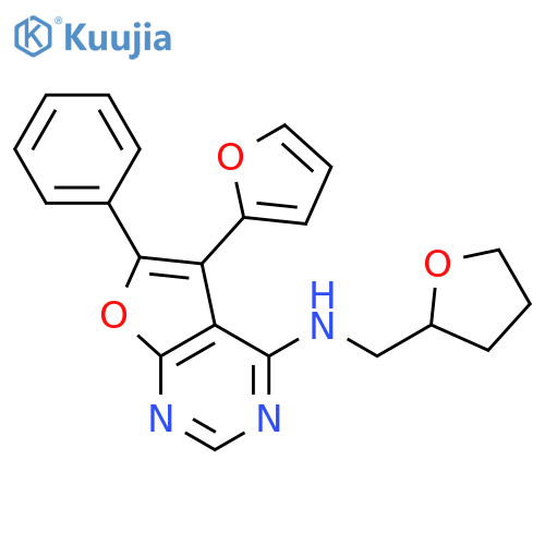 Furo[2,3-d]pyrimidin-4-amine,5-(2-furanyl)-6-phenyl-N-[(tetrahydro-2-furanyl)methyl]- structure